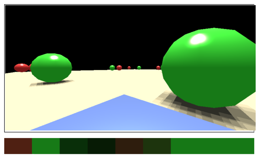 convnet *3D view, as rendered by three.js, and below, the pixel values that get fed into the neural net.*